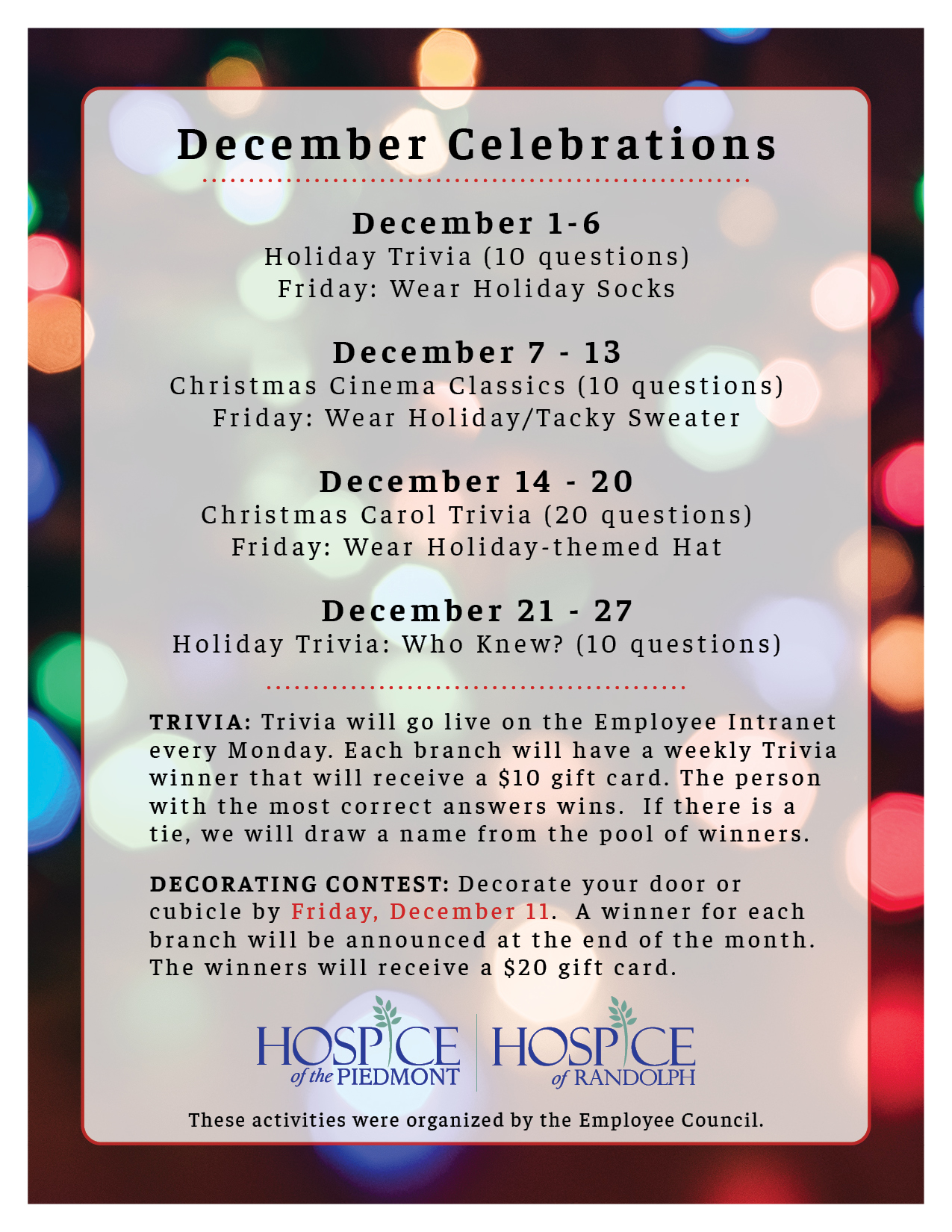 December Celebrations Hospice of the Piedmont